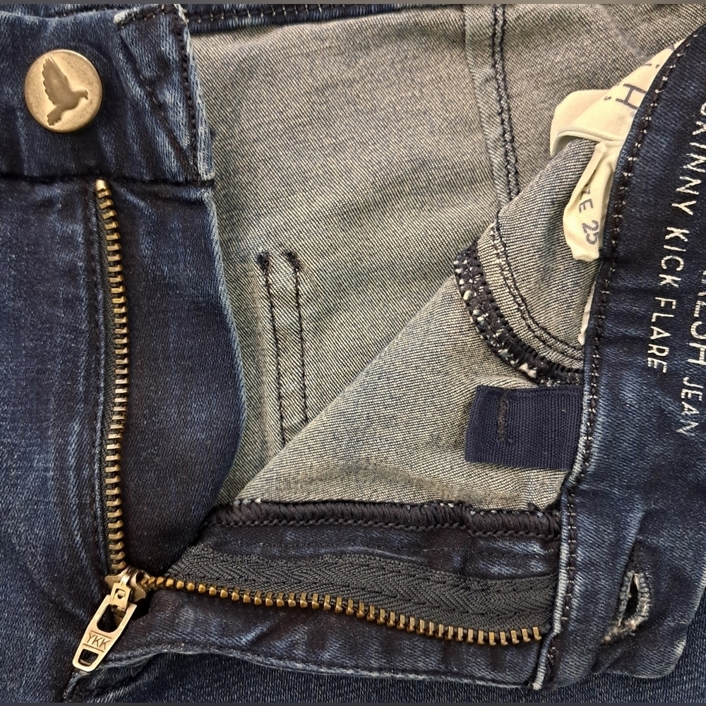 Anthropologie MiH The Skinny Marrakesh Mid Rise Kick Flare Jeans Size 25 - Picture 7 of 13